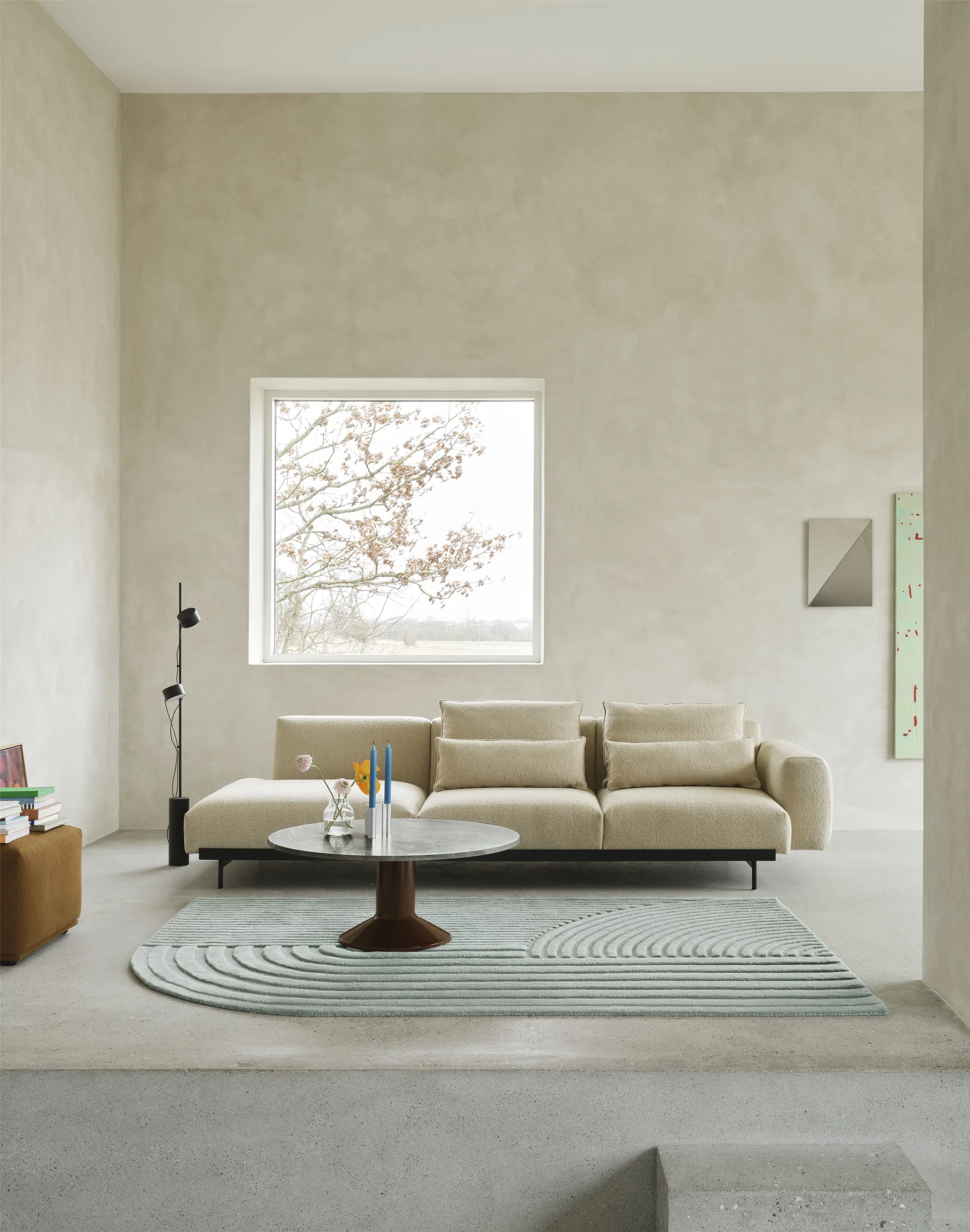 Midst mesa de centro, Mármore cinzento-vermelho escuro, Ø90 cm Muuto