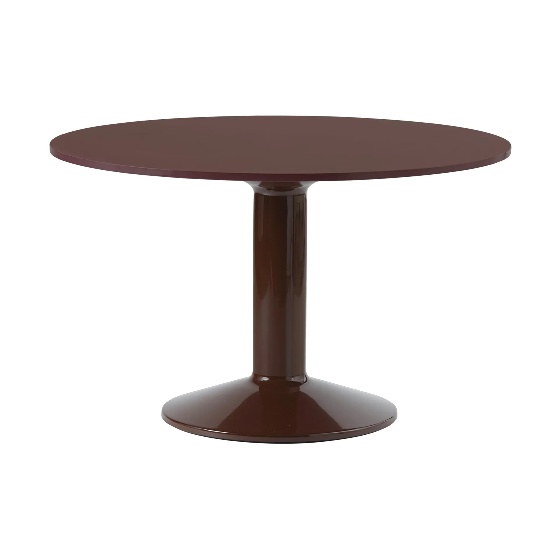 Midst mesa pedestal Ø120 cm, Dark Red Linoleum-Dark Red Muuto
