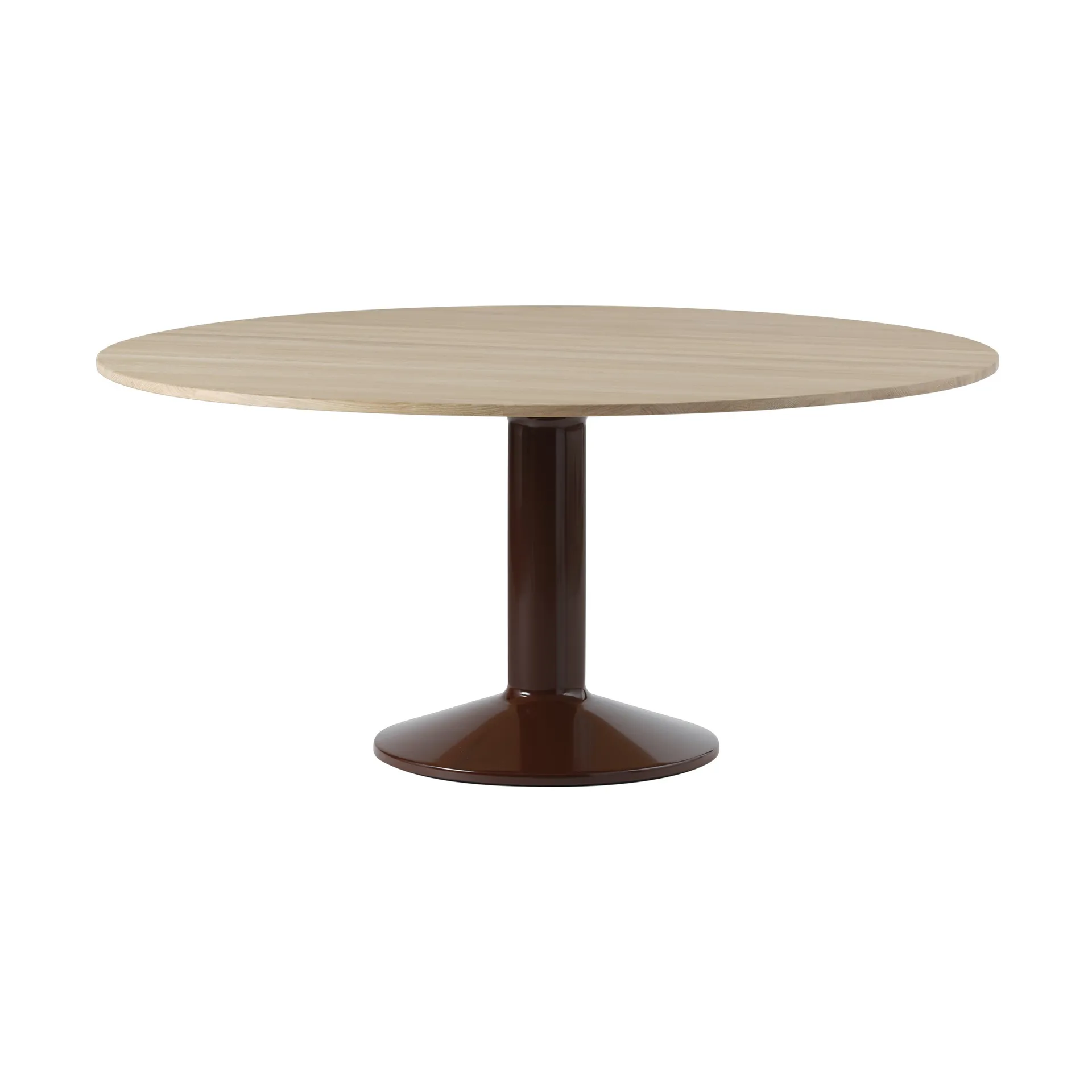 Midst mesa pedestal Ø160 cm, Carvalho oleado - vermelho escuro Muuto