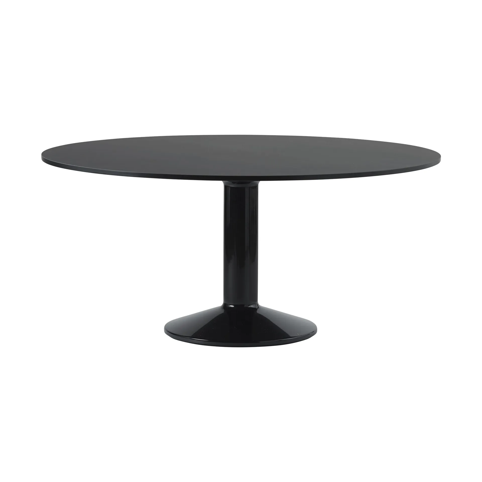 Midst mesa pedestal Ø160 cm, Linóleo preto - preto Muuto