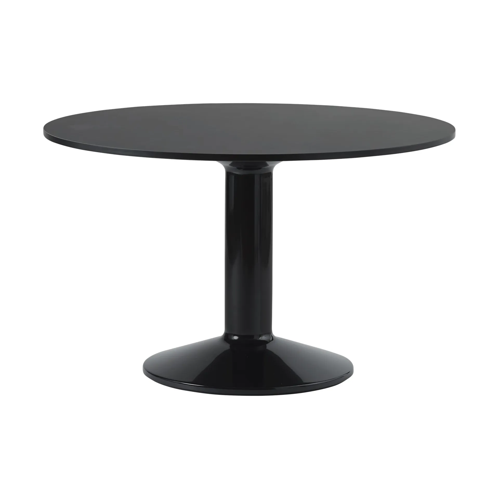 Midst mesa pedestal, Black linoleum-black, Ø120 cm Muuto