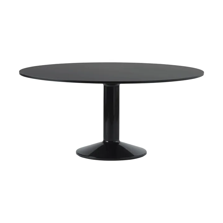 Midst mesa pedestal - Black linoleum-black, Ø160 cm - Muuto
