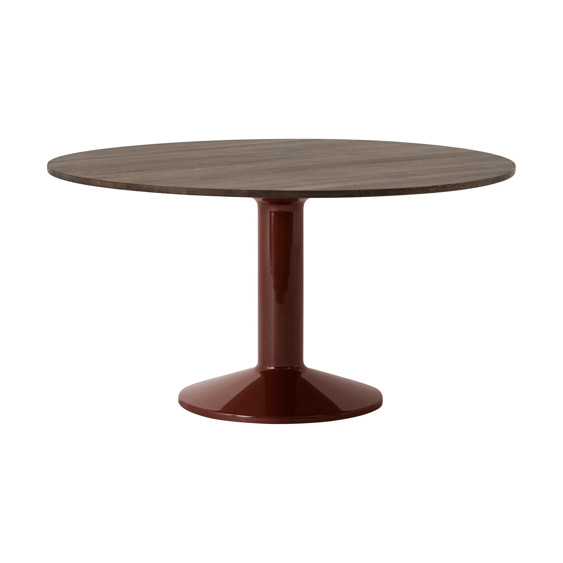 Midst mesa pedestal, Carvalho escuro oleado-dark red, Ø140 cm Muuto