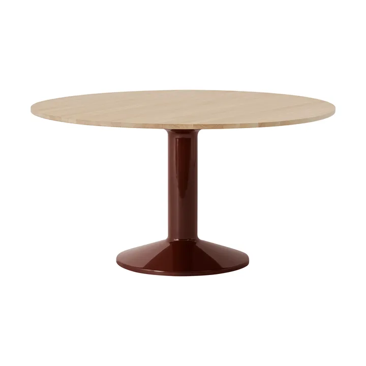 Midst mesa pedestal - Carvalho oleado-vermelho escuro, Ø140 cm - Muuto