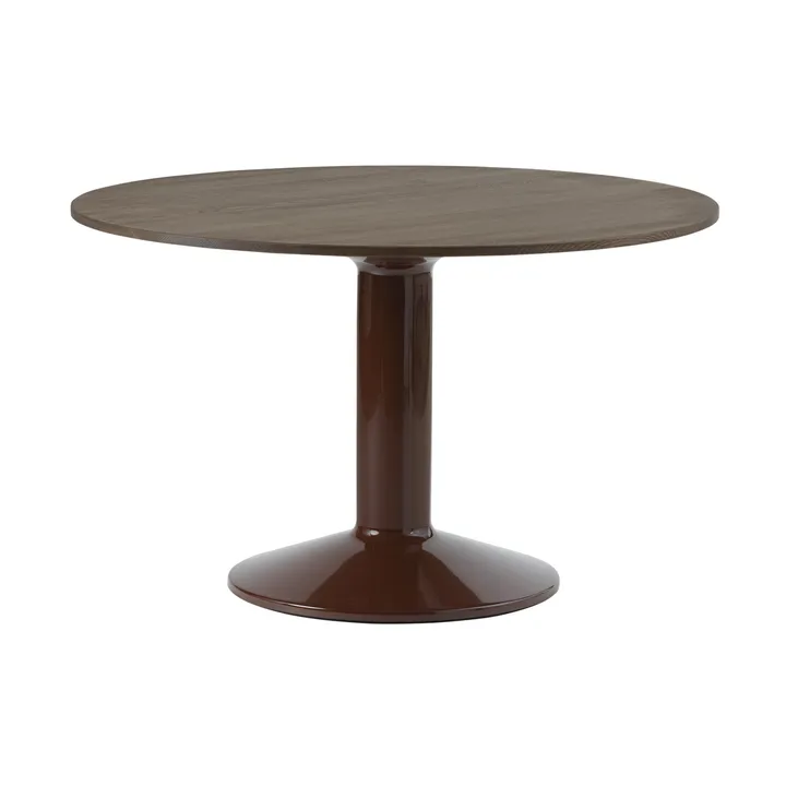 Midst mesa pedestal - Dark oiled oak-dark red, Ø120 cm - Muuto