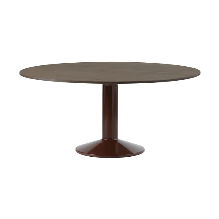 Midst mesa pedestal - Dark oiled oak-dark red, Ø160 cm - Muuto