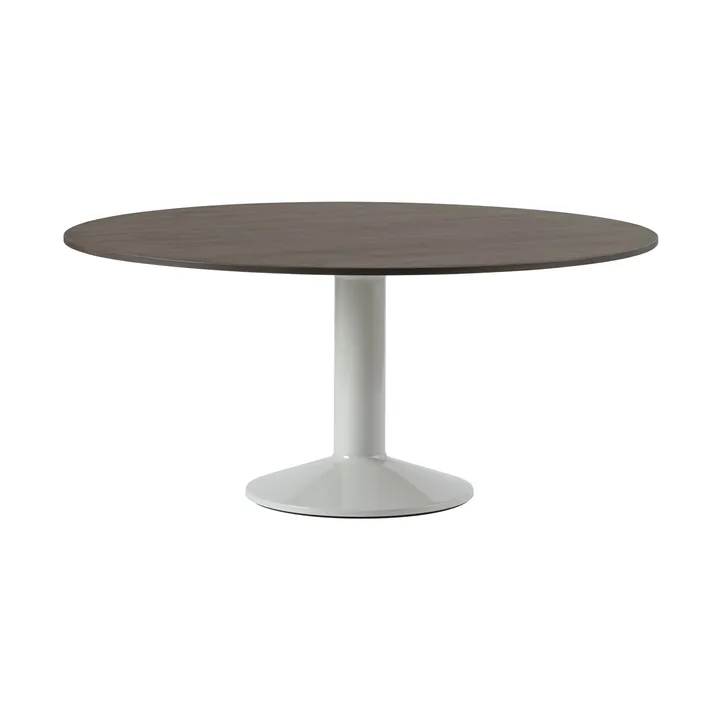 Midst mesa pedestal - Dark oiled oak-grey, Ø160 cm - Muuto