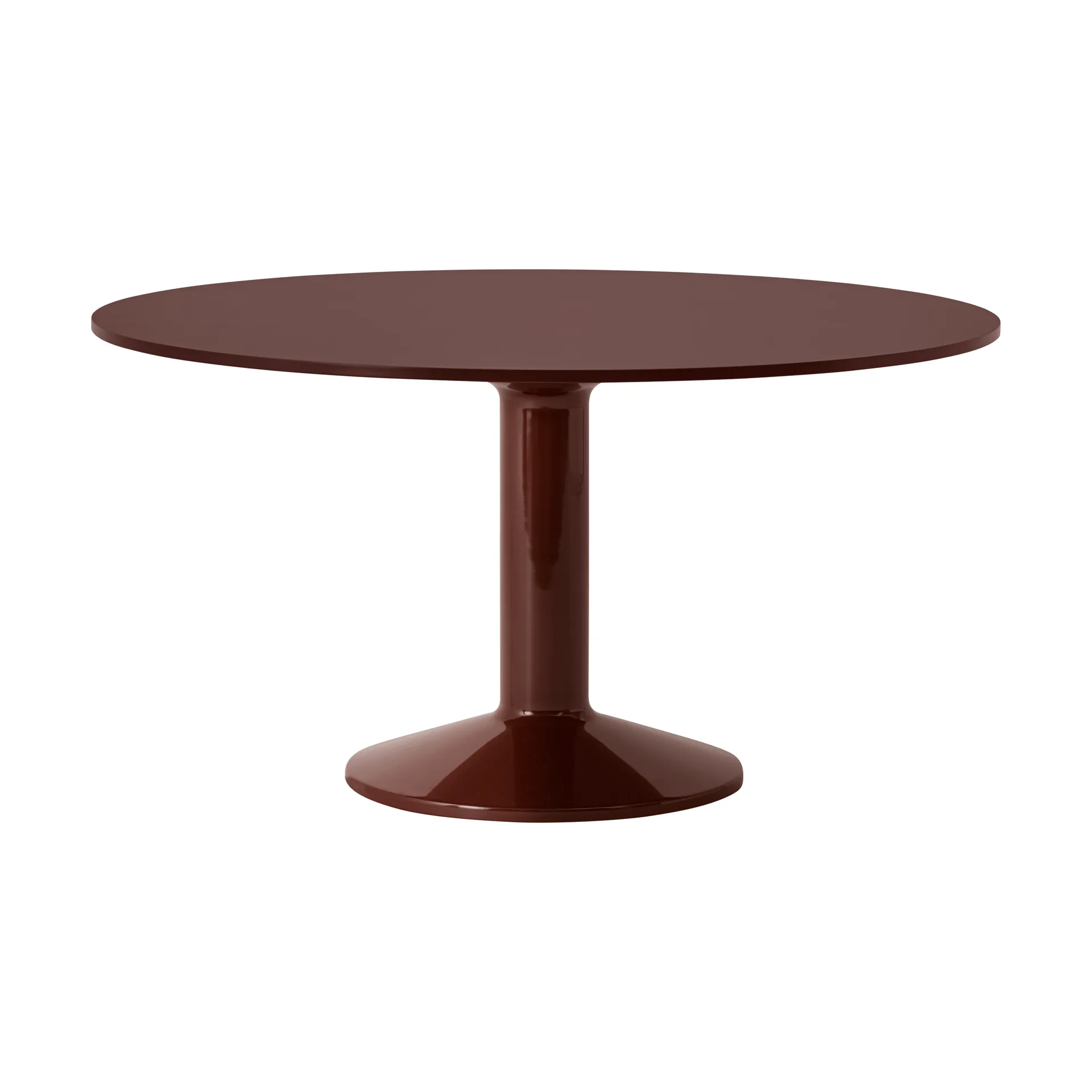 Midst mesa pedestal, Dark red linoleum-dark red, Ø140 cm Muuto