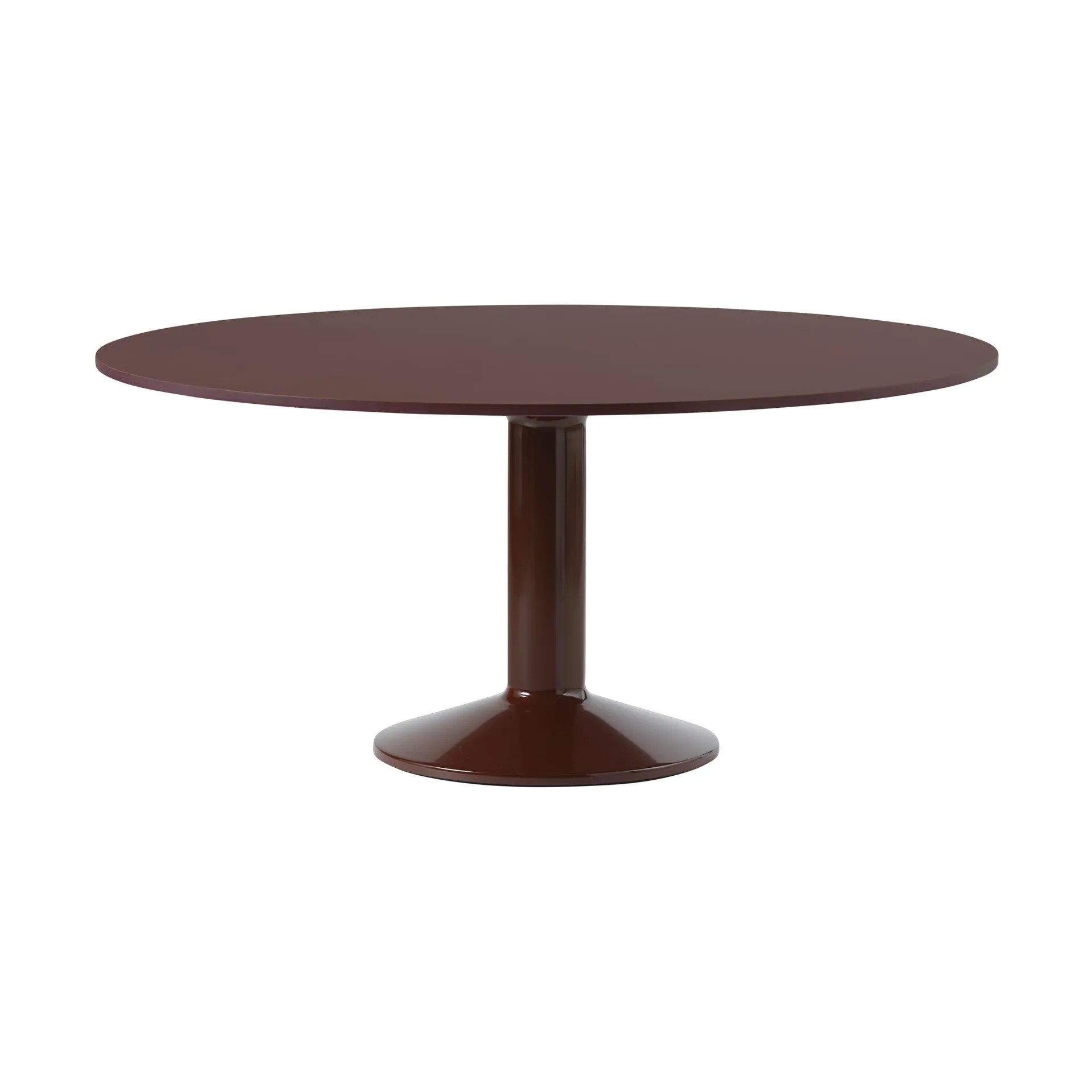 Midst mesa pedestal, Dark red linoleum-dark red, Ø160 cm Muuto