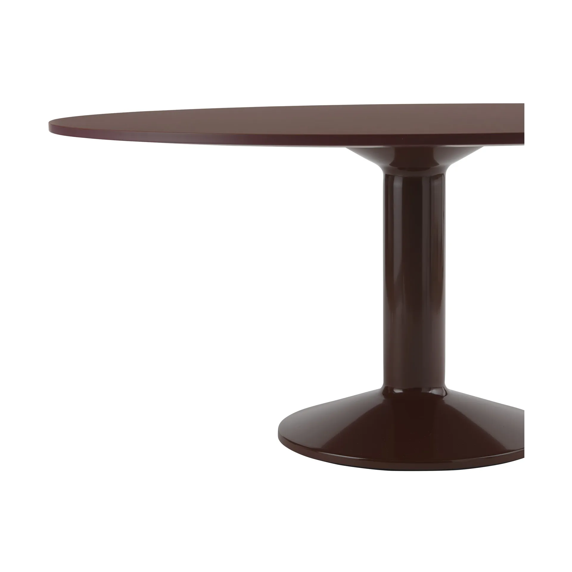 Midst mesa pedestal, Dark red linoleum-dark red, Ø160 cm Muuto