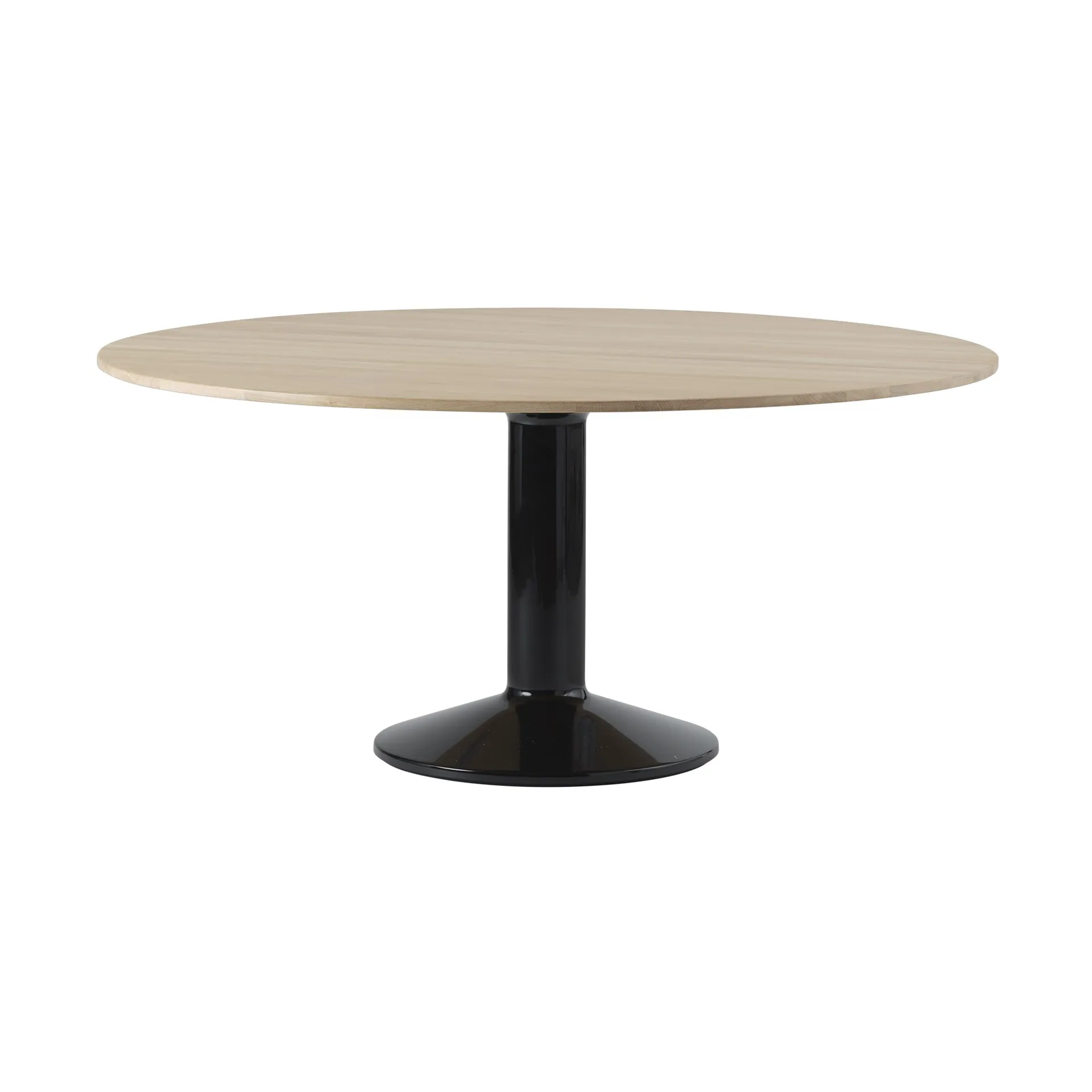 Midst mesa pedestal, Oiled oak-black, Ø160 cm Muuto