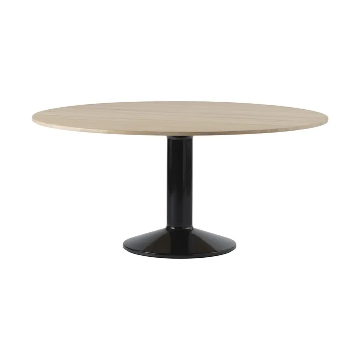 Midst mesa pedestal - Oiled oak-black, Ø160 cm - Muuto