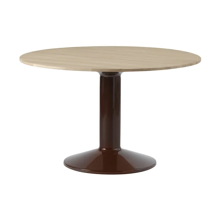 Midst mesa pedestal - Oiled oak-dark red, Ø120 cm - Muuto