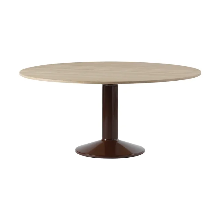 Midst mesa pedestal - Oiled oak-dark red, Ø160 cm - Muuto