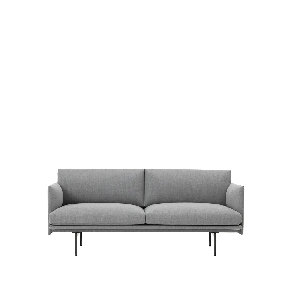 Outline sofá 2 assentos, Fiord 151 grey-Black Muuto