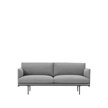 Outline sofá 2 assentos - Fiord 151 grey-Black - Muuto