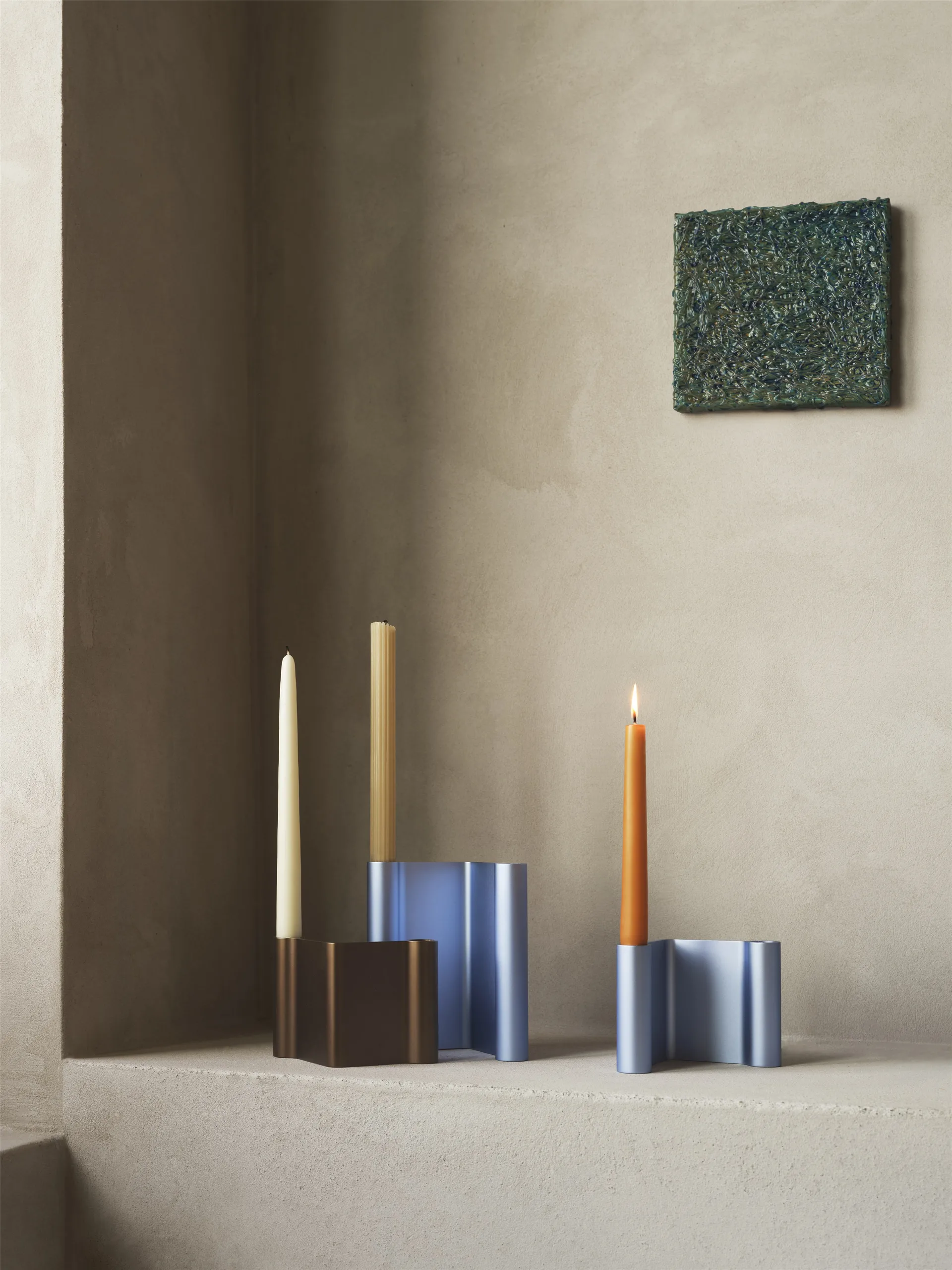 Pair castiçal 11 cm, Azul claro Muuto