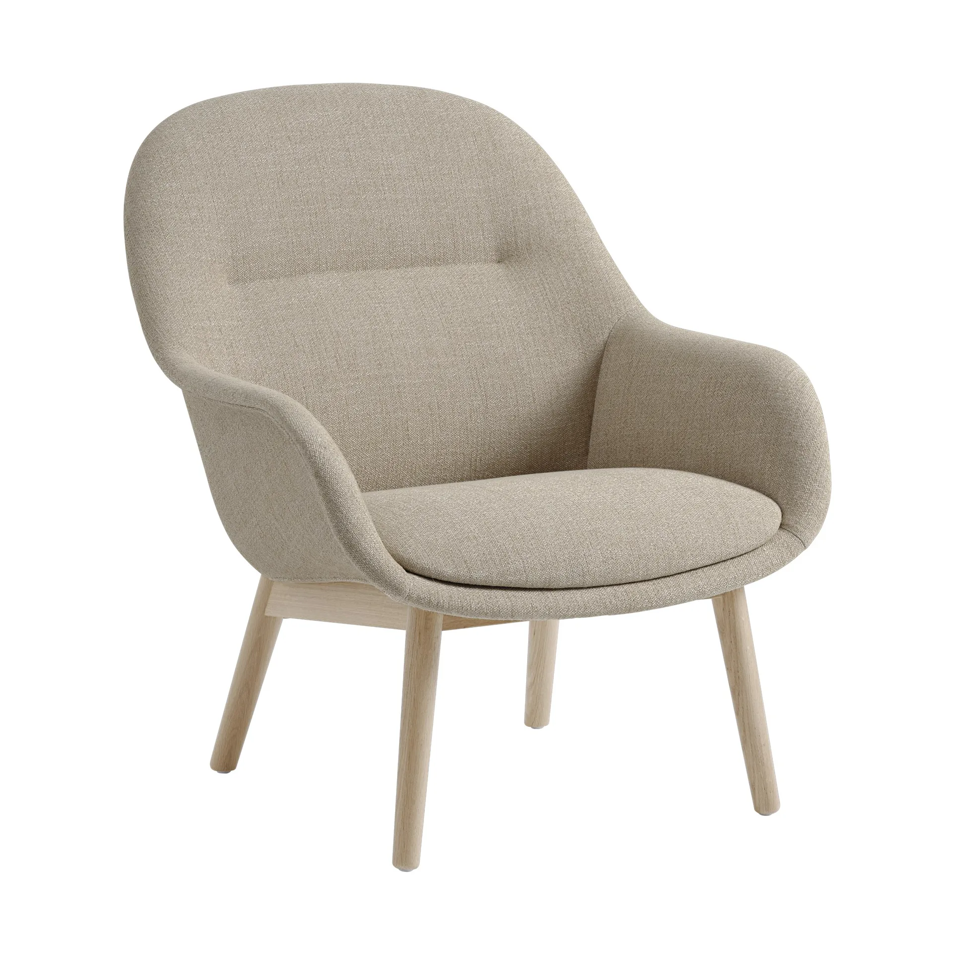 Poltrona Fiber Lounge com pernas em carvalho, Ecriture 240-grey Muuto