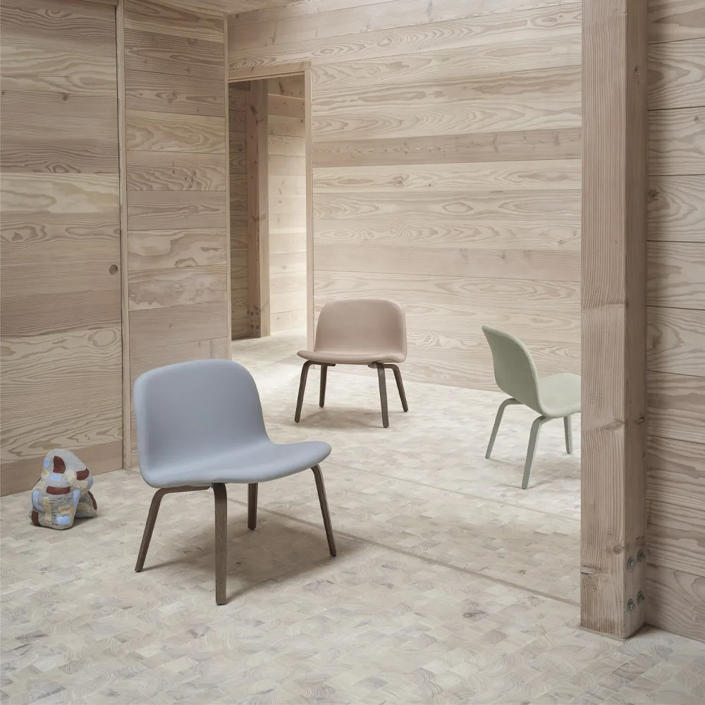 Poltrona Lounge estofada Visu, Steelcut trio 515-carvalho Muuto