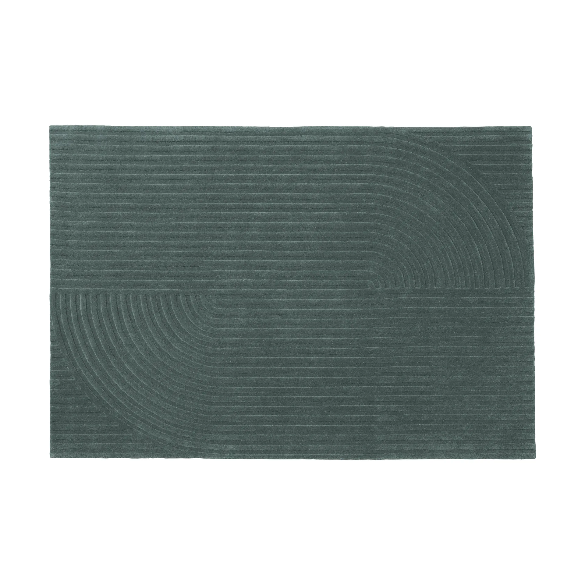 Relevo Rug Quattro tapete de lã, Dark green, 170x240 cm Muuto