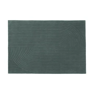 Relevo Rug Quattro tapete de lã - Dark green, 170x240 cm - Muuto
