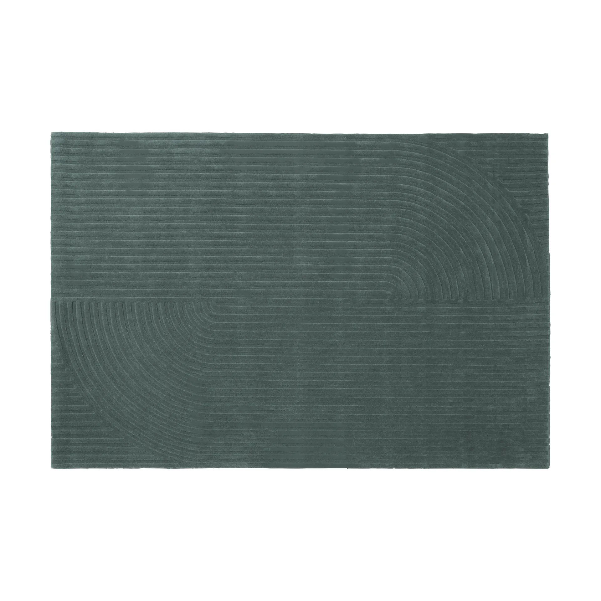 Relevo Rug Quattro tapete de lã, Dark green, 200x300 cm Muuto
