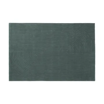 Relevo Rug Quattro tapete de lã - Dark green, 200x300 cm - Muuto
