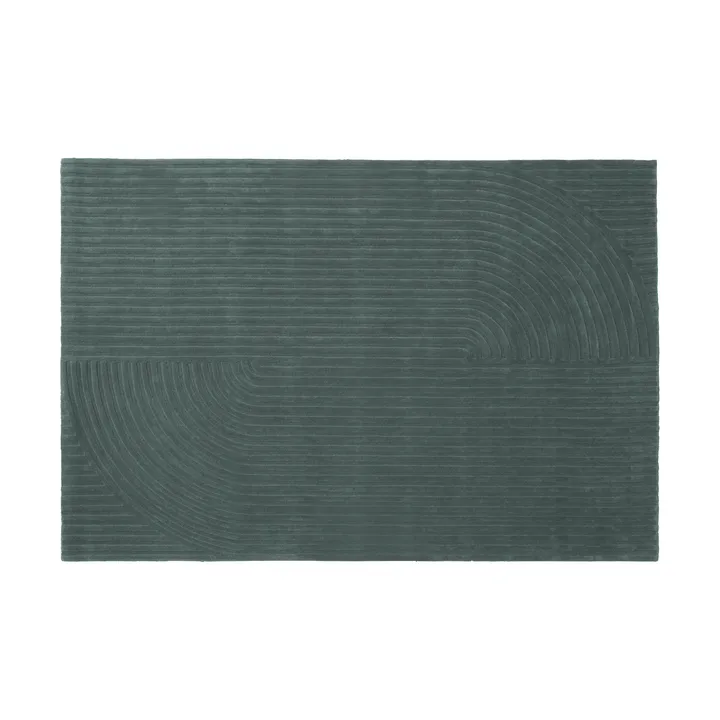 Relevo Rug Quattro tapete de lã - Dark green, 200x300 cm - Muuto