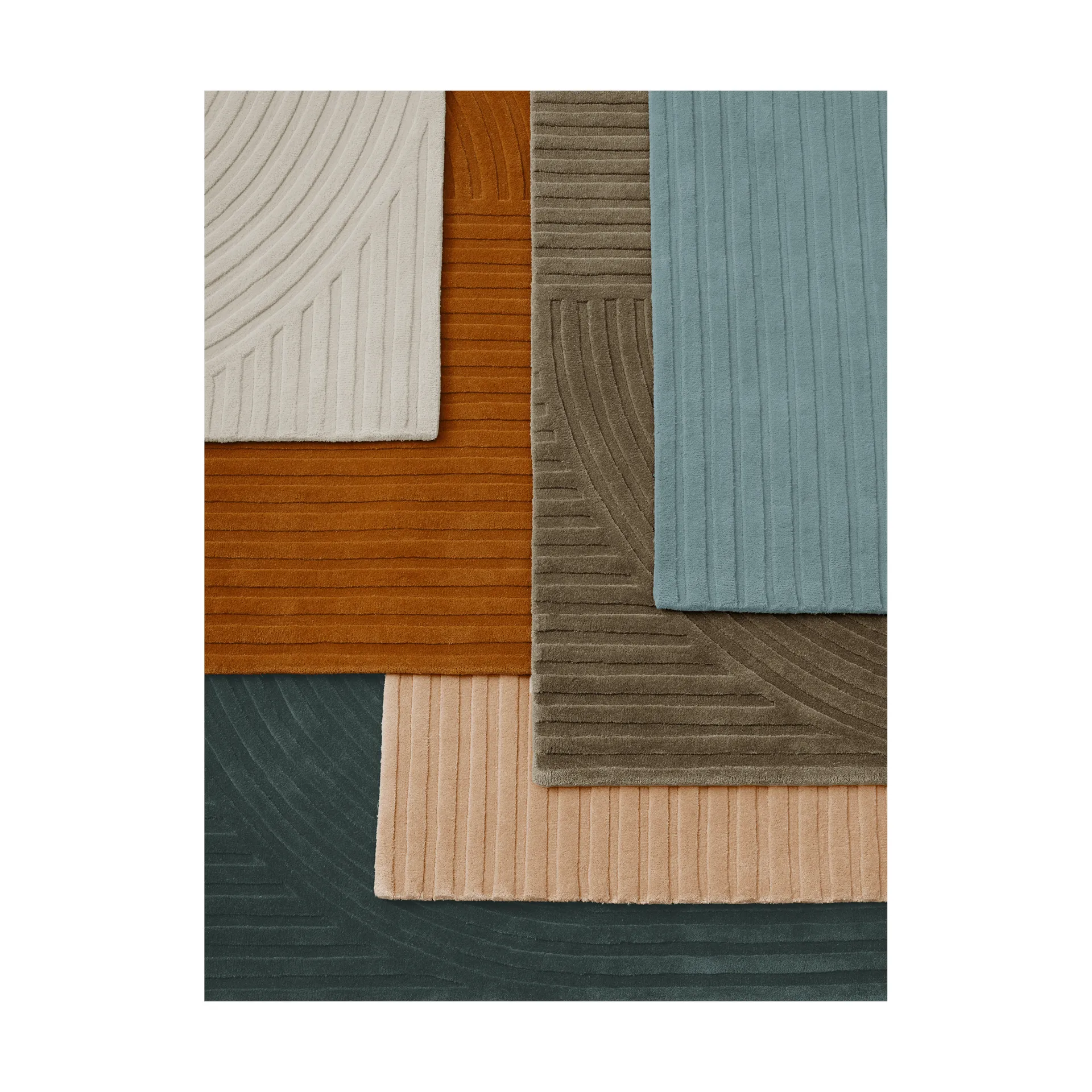 Relevo Rug Quattro tapete de lã, Light rose, 200x300 cm Muuto