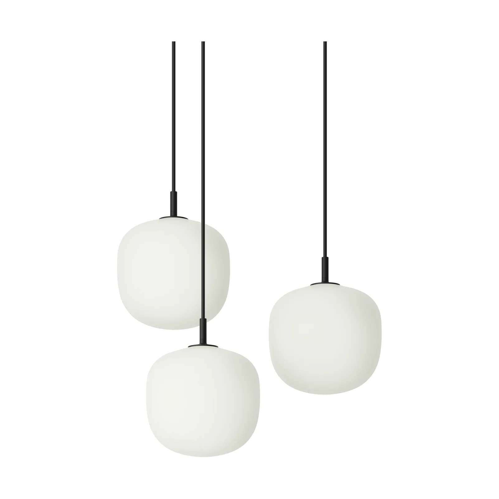 Rime Pendant Cluster 3 candeeiro suspenso, Preto, Ø18 cm Muuto