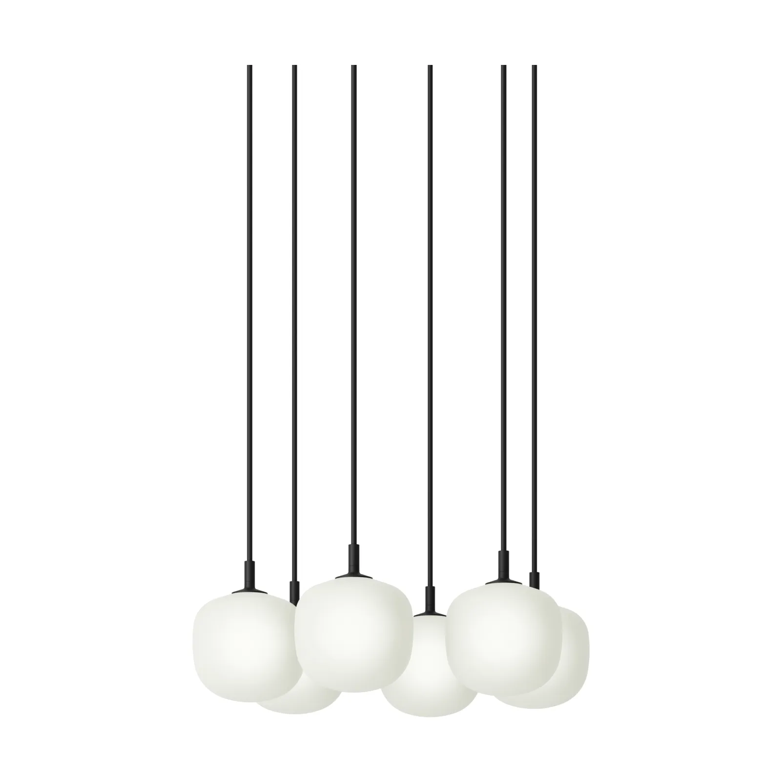 Rime Pendant Cluster 6 candeeiro suspenso, Black, Ø12 cm Muuto