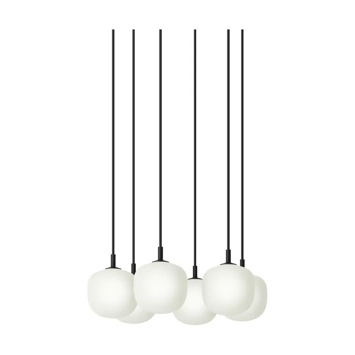 Rime Pendant Cluster 6 candeeiro suspenso - Black, Ø12 cm - Muuto