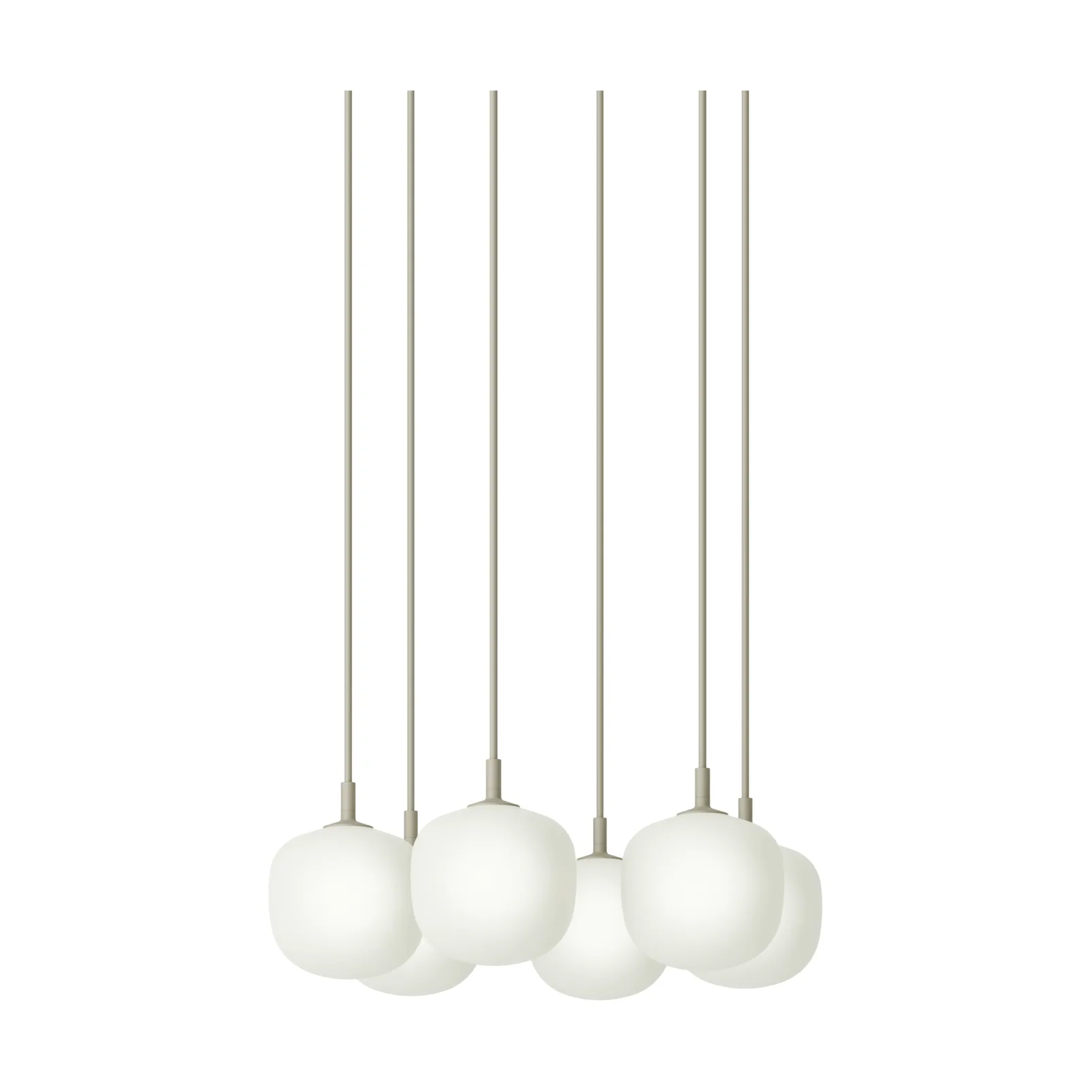 Rime Pendant Cluster 6 candeeiro suspenso, Grey, Ø12 cm Muuto