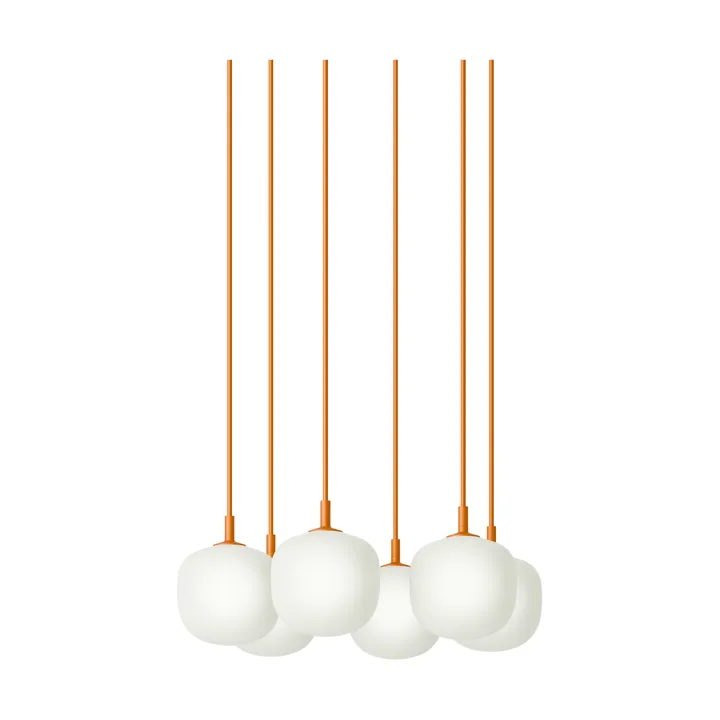 Rime Pendant Cluster 6 candeeiro suspenso - Laranja, Ø12 cm - Muuto