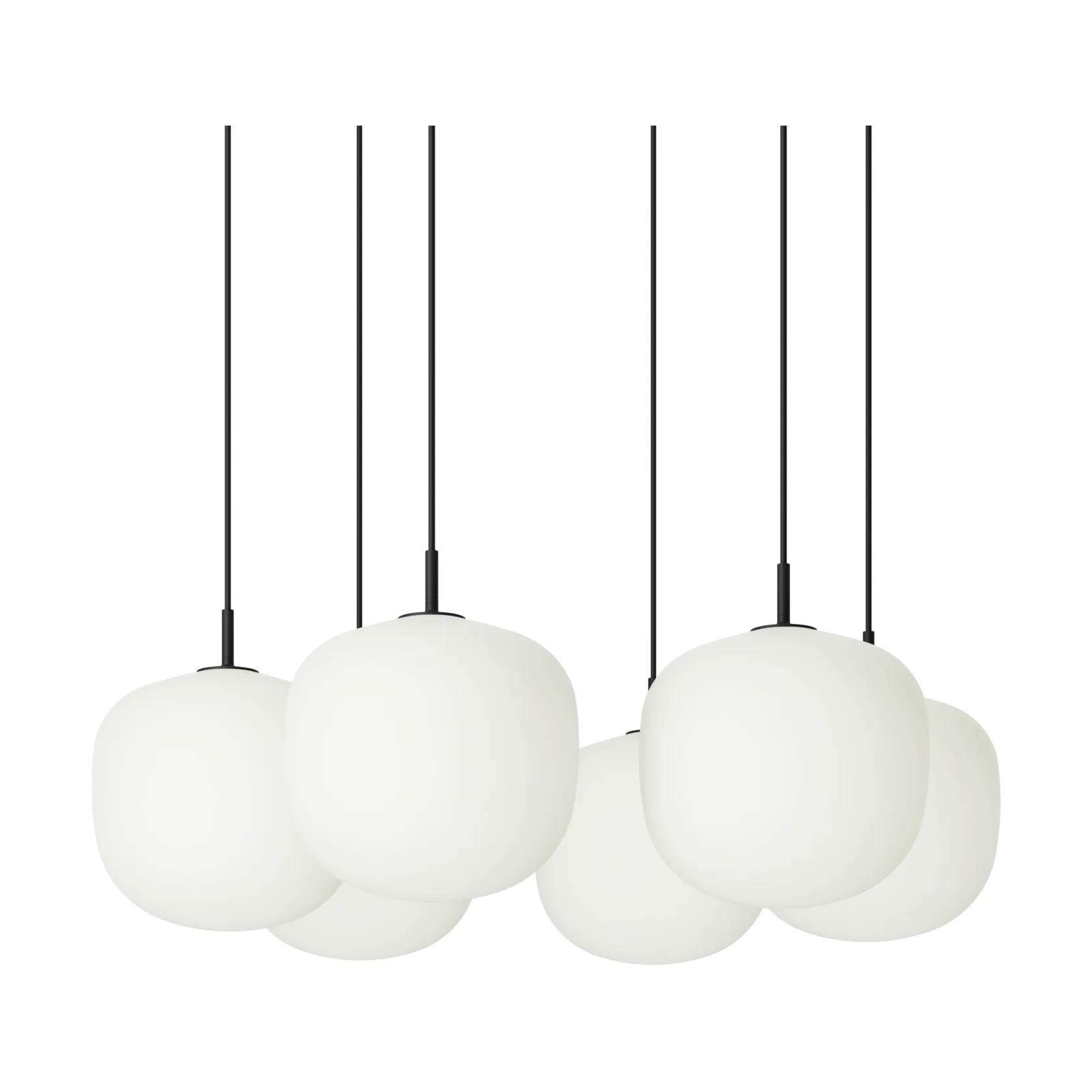 Rime Pendant Cluster 6 candeeiro suspenso, Preto, Ø25 cm Muuto