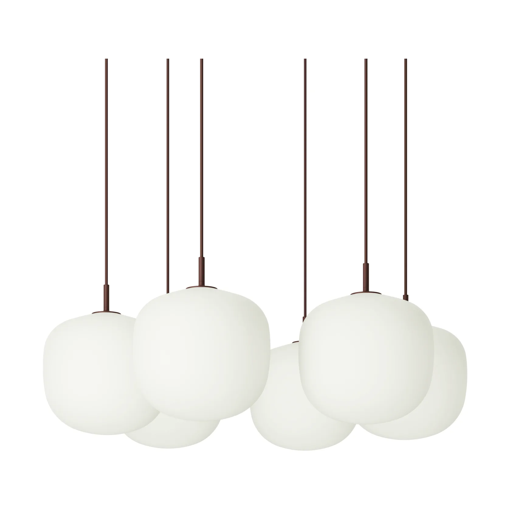 Rime Pendant Cluster 6 candeeiro suspenso, Vermelho escuro, Ø25 cm Muuto
