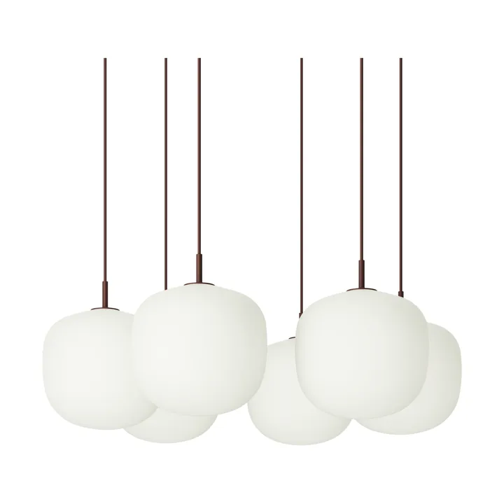 Rime Pendant Cluster 6 candeeiro suspenso - Vermelho escuro, Ø25 cm - Muuto