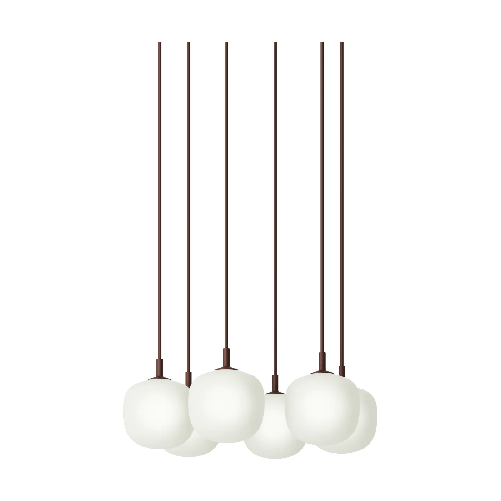 Rime Pendant Cluster 6 candeeiro suspenso, Vermelho profundo, Ø12 cm Muuto