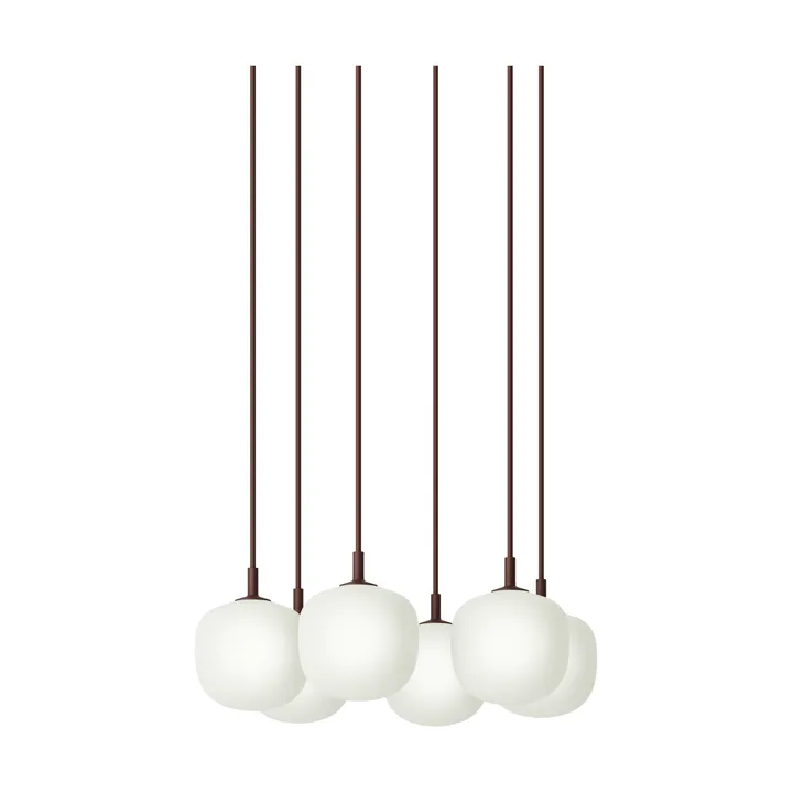 Rime Pendant Cluster 6 candeeiro suspenso - Vermelho profundo, Ø12 cm - Muuto