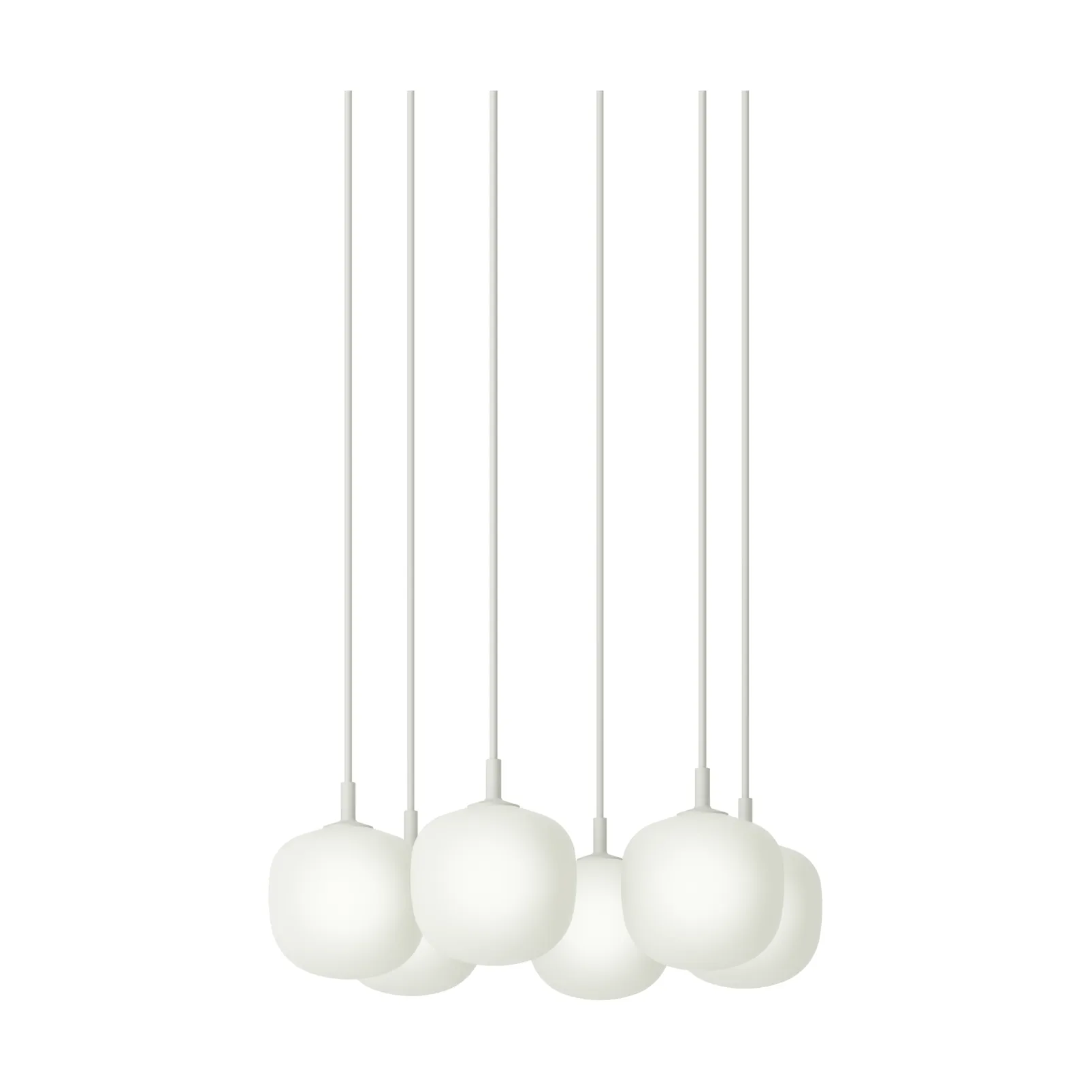 Rime Pendant Cluster 6 candeeiro suspenso, White, Ø12 cm Muuto
