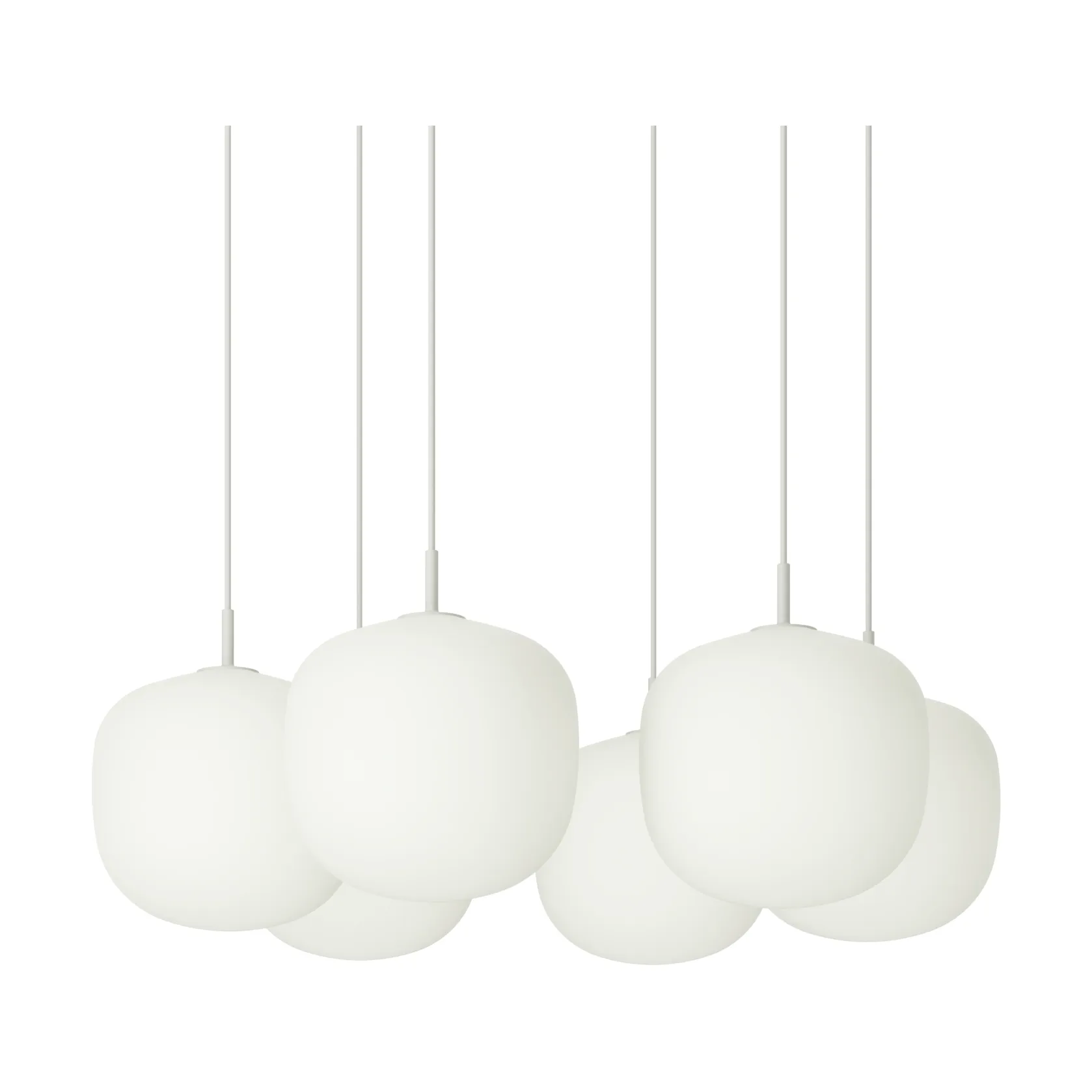 Rime Pendant Cluster 6 candeeiro suspenso, White, Ø25 cm Muuto