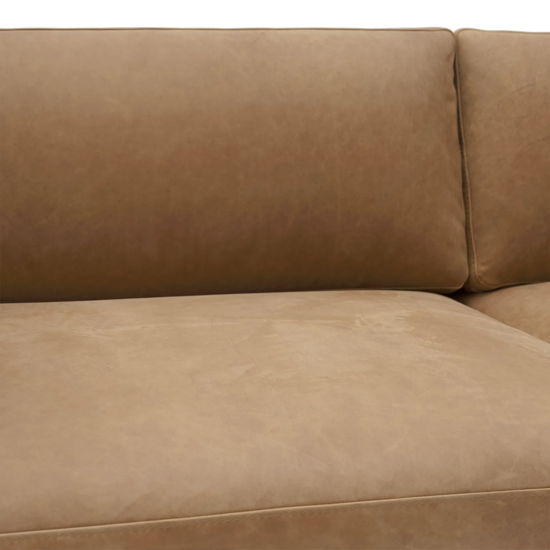 Sofá Outline 3,5 lugares em alumínio polido, Grace leather Camel Muuto