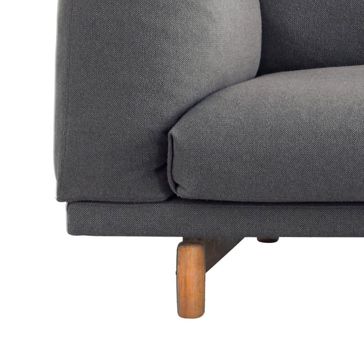 Sofá Rest, 3 assentos-vancouver 13 cinzento-pernas carvalho Muuto