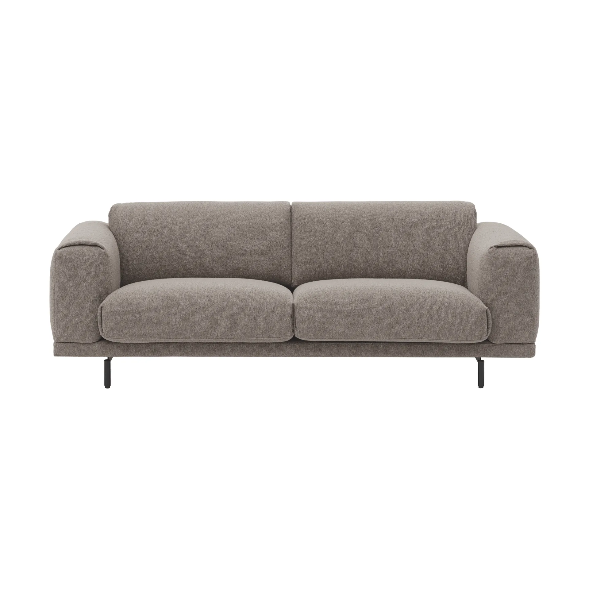 Sofá Rest, Sofá de 3 lugares, Hearth 6 cinzento-pés pretos Muuto