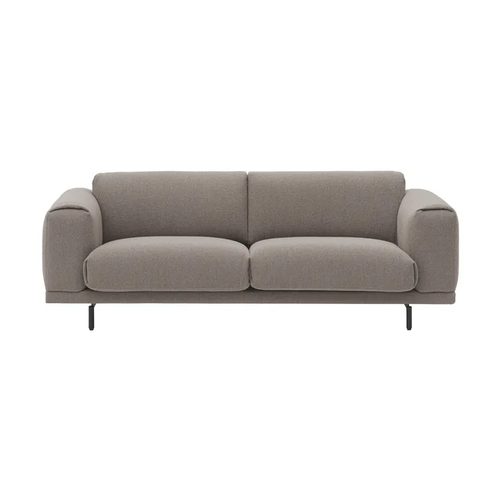 Sofá Rest - Sofá de 3 lugares, Hearth 6 cinzento-pés pretos - Muuto