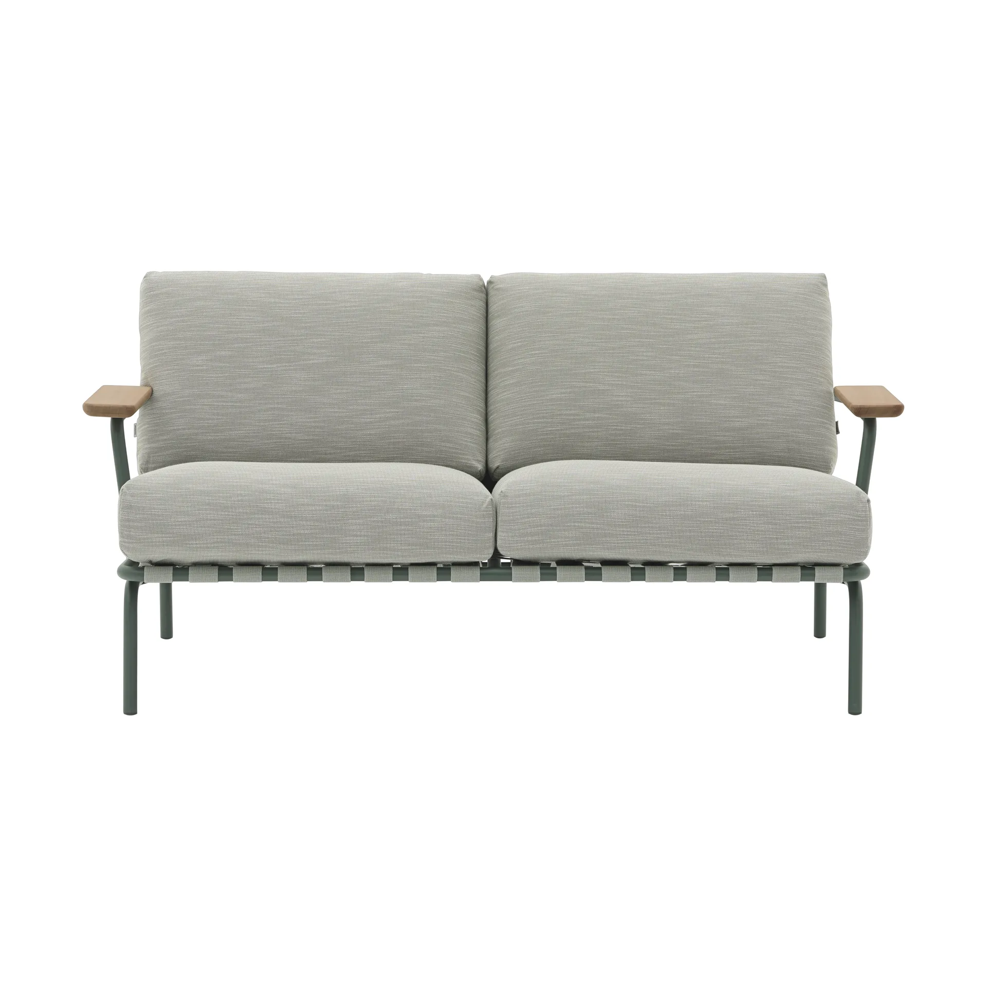 Sofá Settle 2 lugares, Ribbed Weave 2 Dark green Muuto