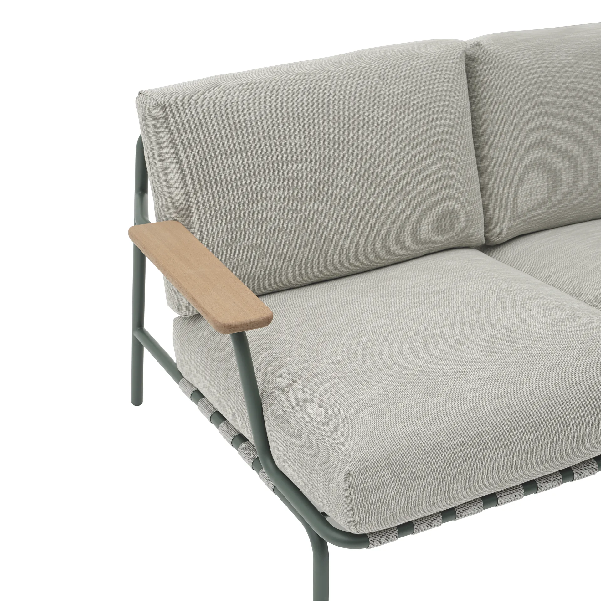 Sofá Settle 2 lugares, Ribbed Weave 2 Dark green Muuto