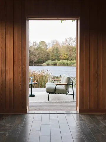 Sofá Settle 2 lugares - Ribbed Weave 2 Dark green - Muuto