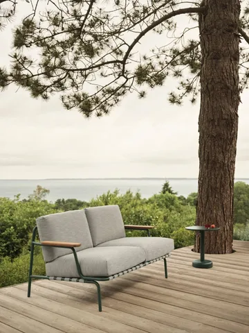 Sofá Settle 2 lugares - Ribbed Weave 2 Dark green - Muuto