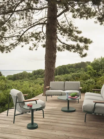Sofá Settle 2 lugares - Ribbed Weave 2 Dark green - Muuto